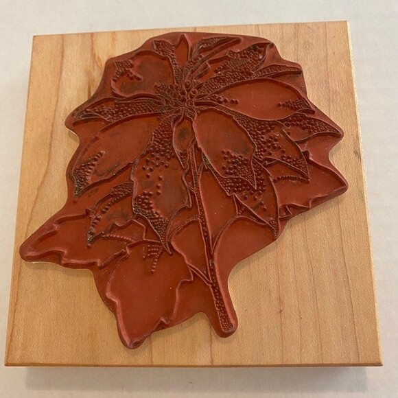 Rubber Stamp Extra Large Flower Wood Block 4 1/2 in. Square - Picture 2 of 5